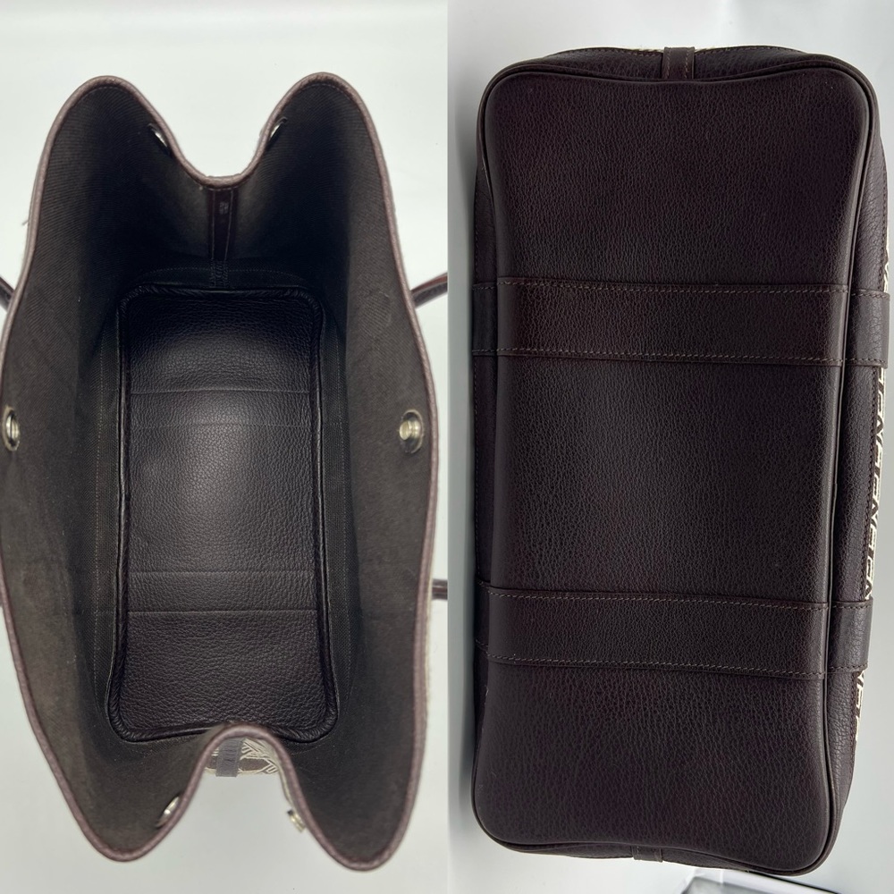 Authentic Hermès canvas/ brown leather Garden party 36 - Picture 10 of 17